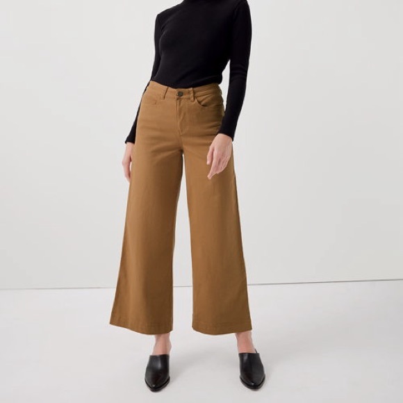 Pact Pants - Pact Women's Stretch Twill Wide Leg Pant in Camel